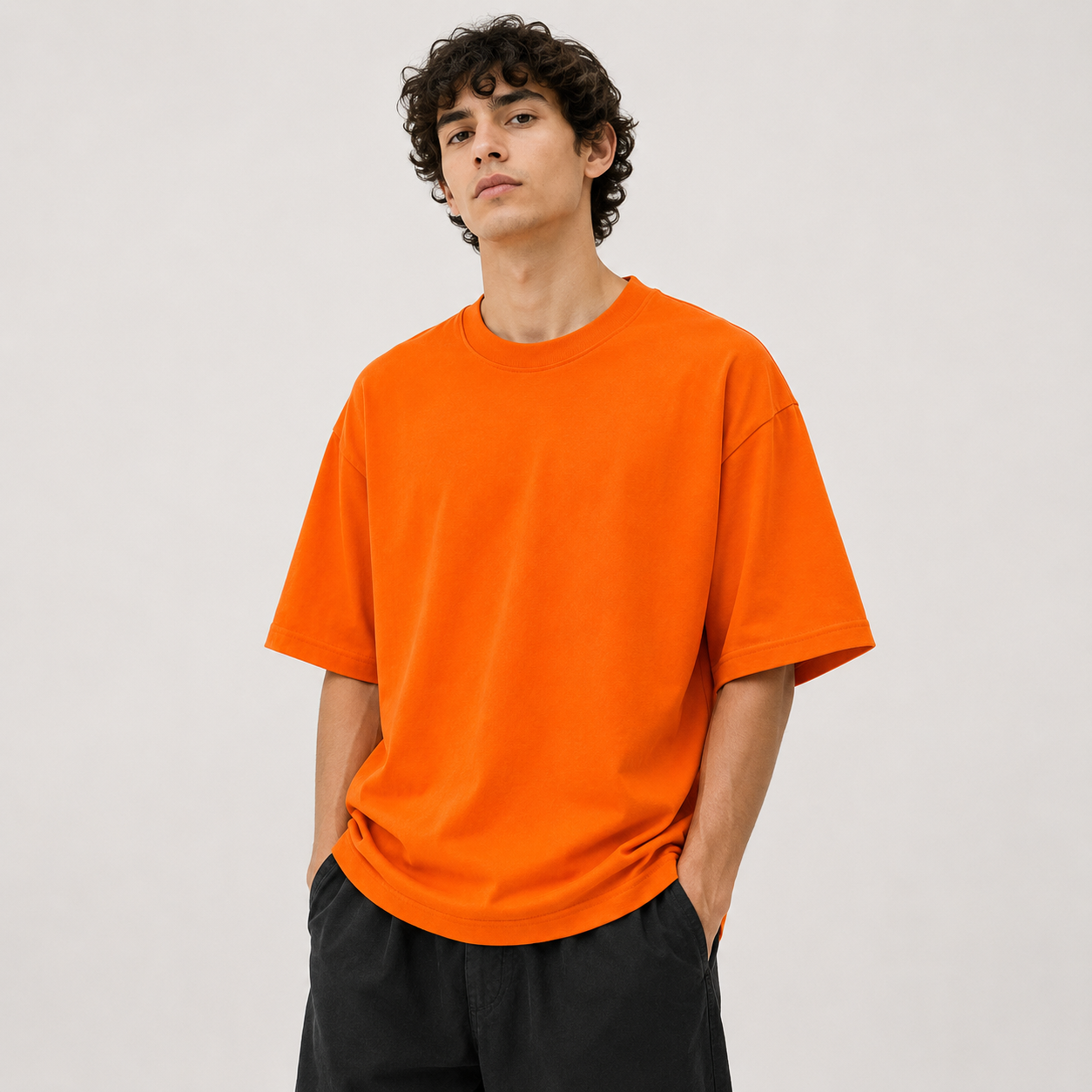 TRIVAA Vivid Orange Oversized Terrysoft T-Shirt