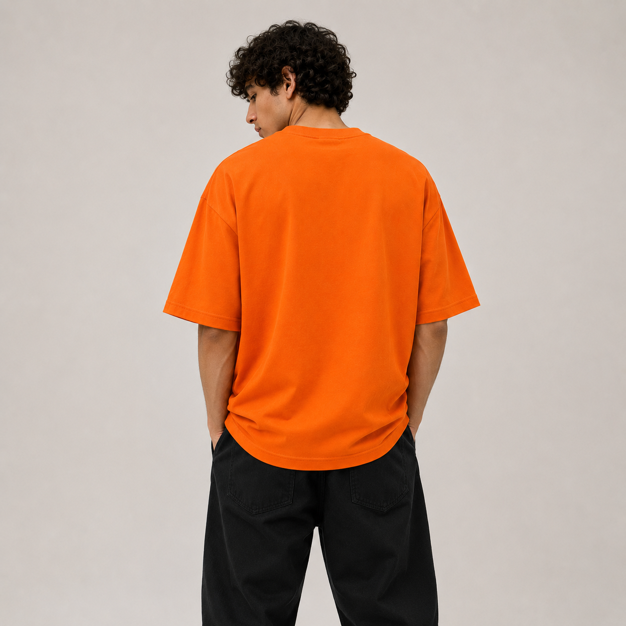 TRIVAA Vivid Orange Oversized Terrysoft T-Shirt