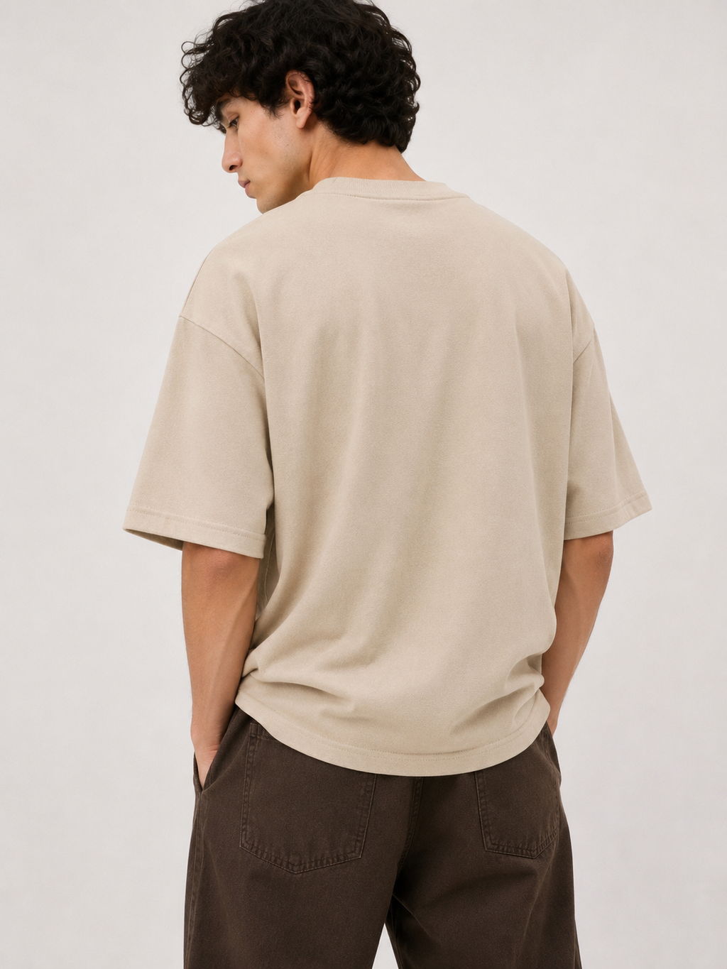 TRIVAA Desert Beige Oversized Terrysoft T-Shirt