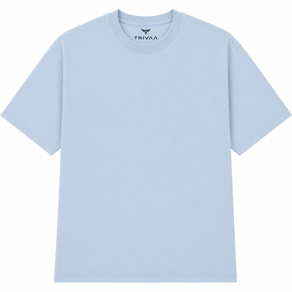 TRIVAA Air Blue Oversized Terrysoft T-Shirt (Women)