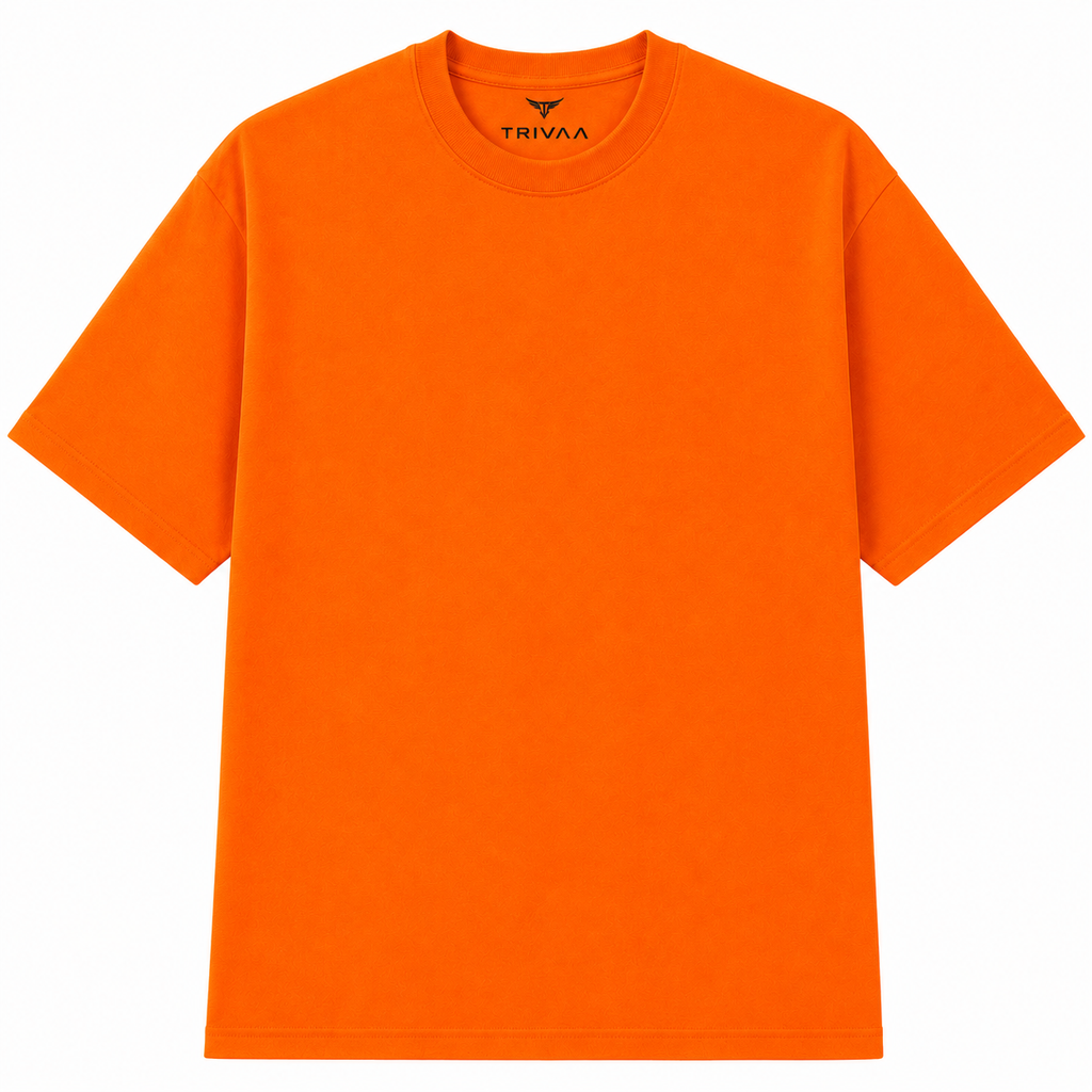 TRIVAA Vivid Orange Oversized Terrysoft T-Shirt