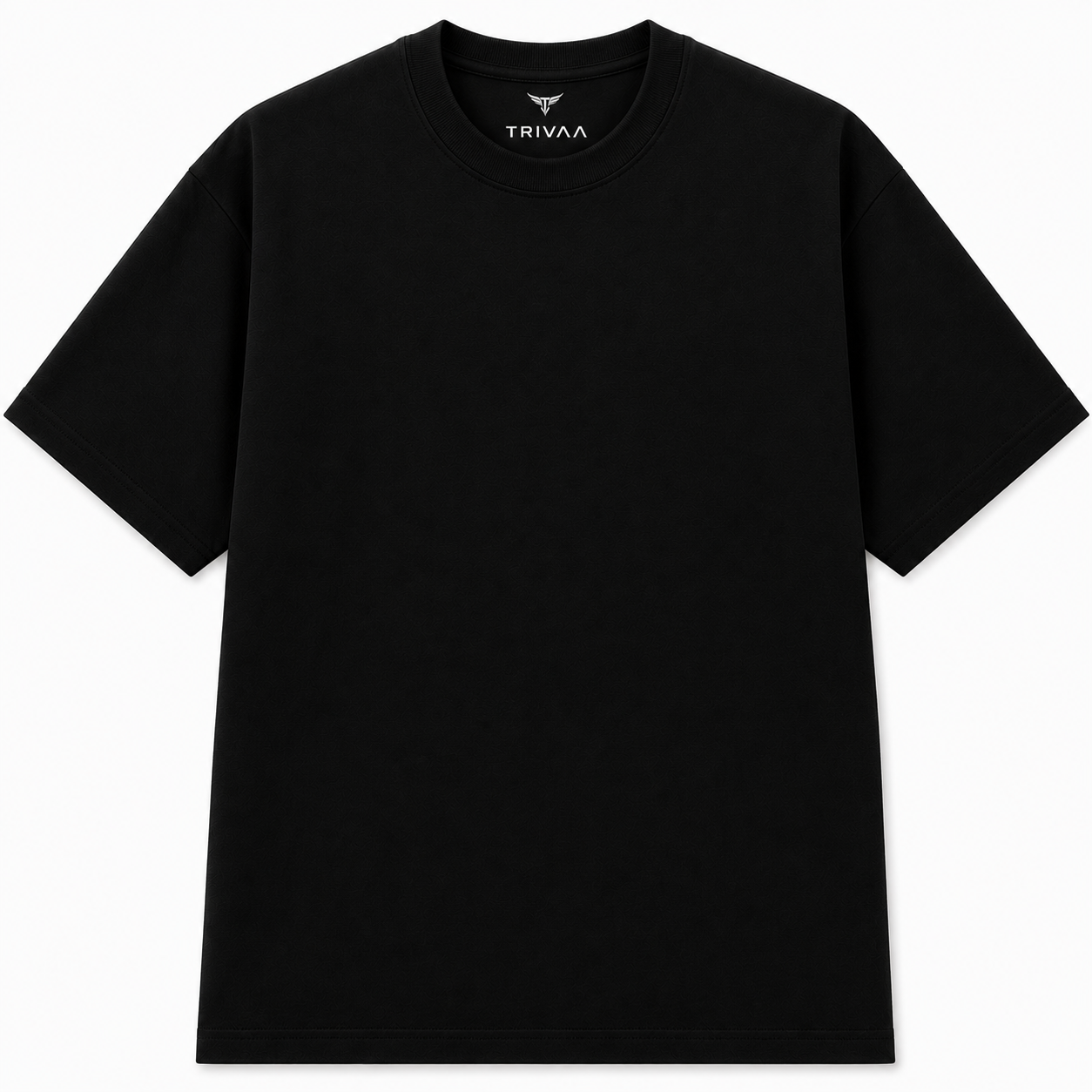 TRIVAA Black Oversized Terrysoft T-Shirt