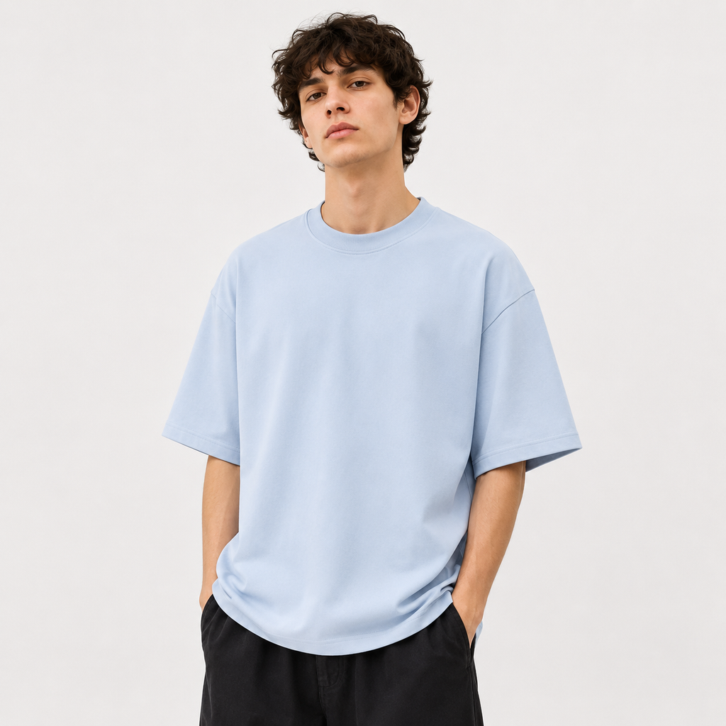 TRIVAA Air Blue Oversized Terrysoft T-Shirt