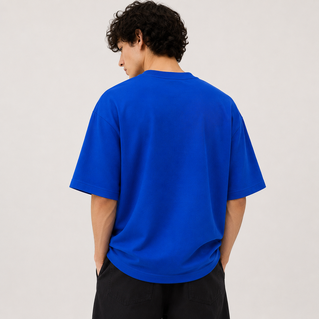 TRIVAA Royal Blue Oversized Terrysoft T Shirt