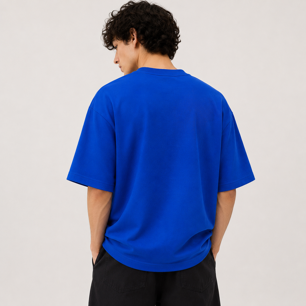 TRIVAA Royal Blue Oversized Terrysoft T Shirt