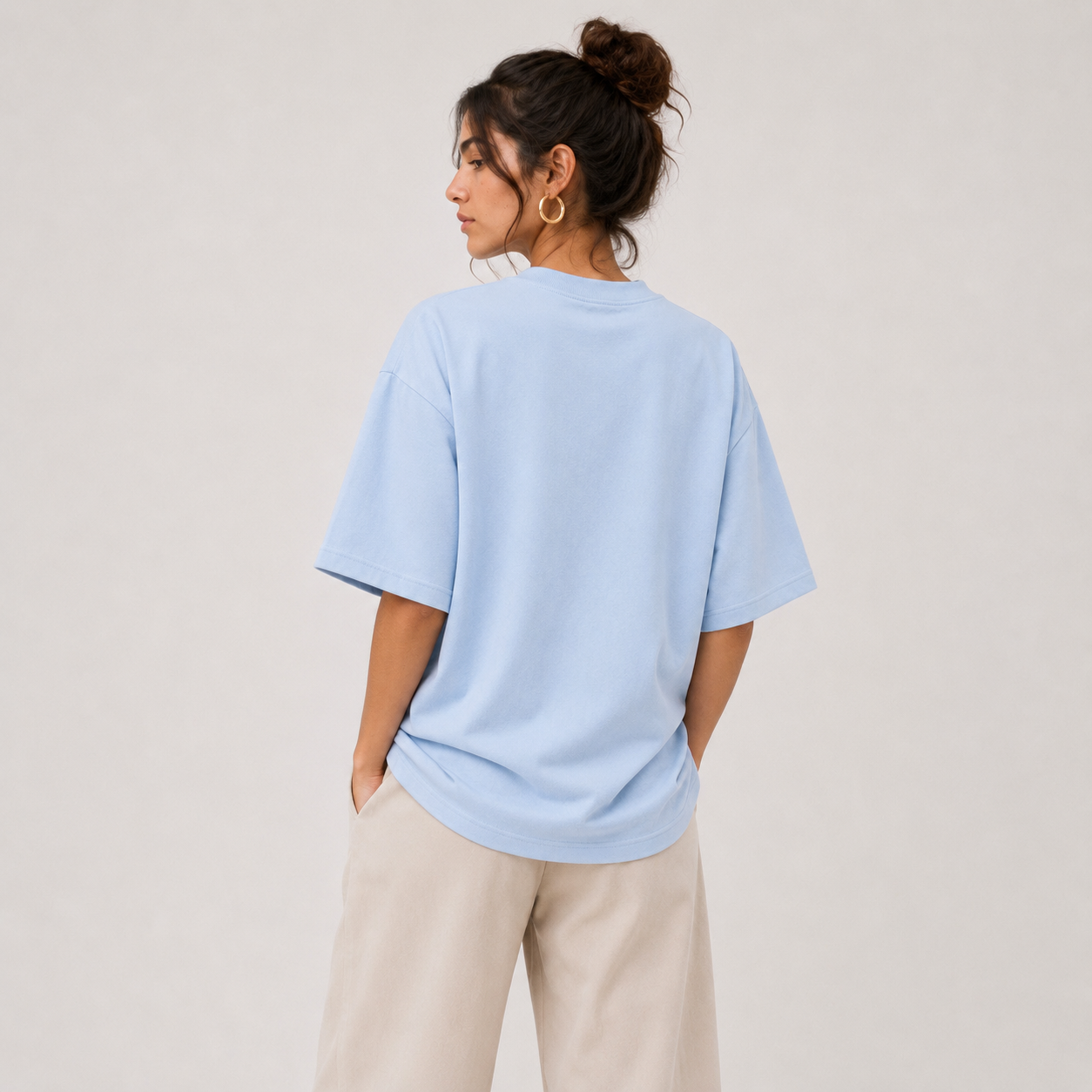 TRIVAA Air Blue Oversized Terrysoft T-Shirt (Women)