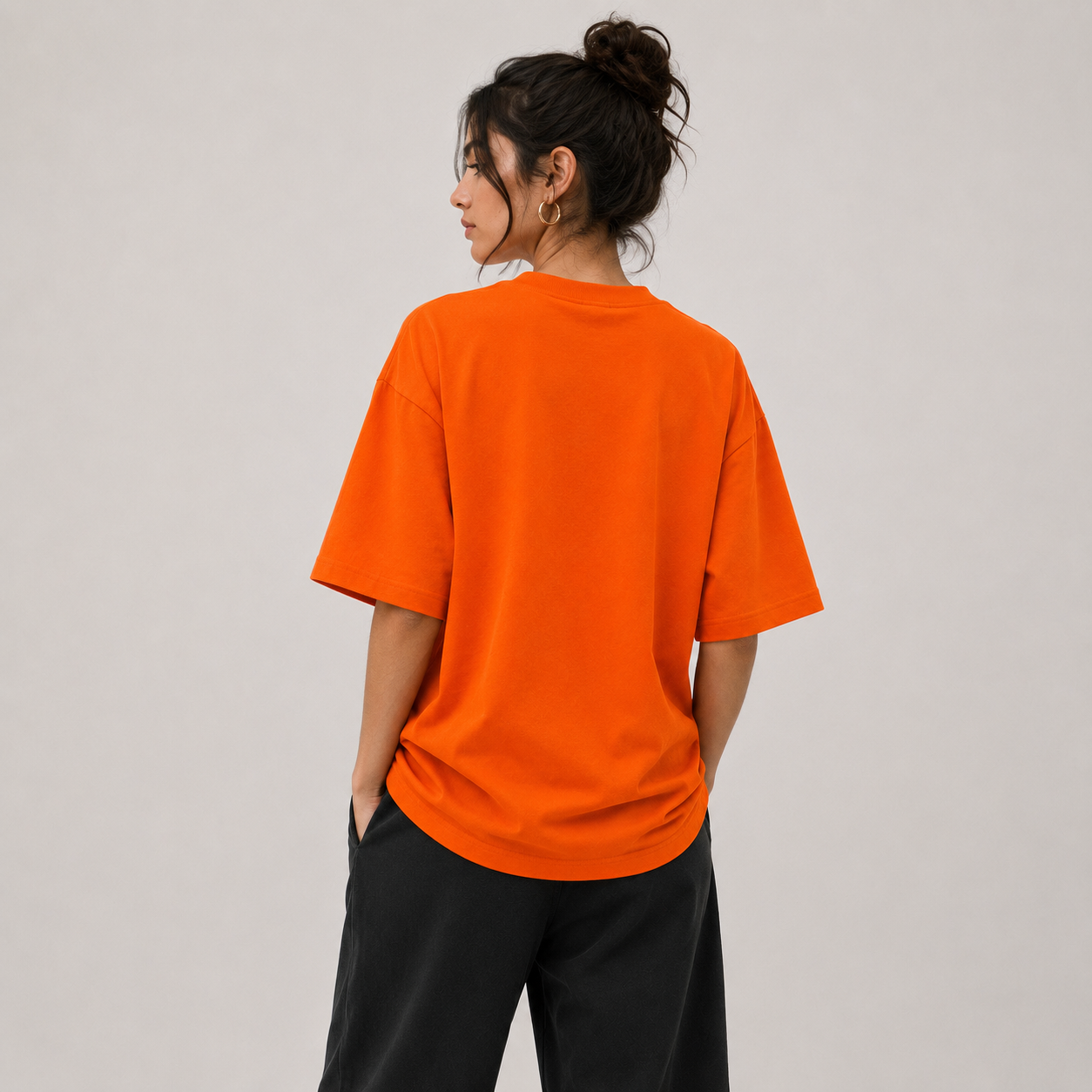 TRIVAA Vivid Orange Oversized Terrysoft T-Shirt (Women)