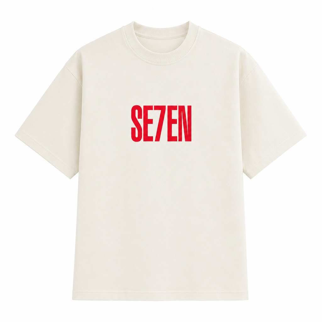 TRIVAA SE7EN Off White Oversized Terrysoft T-Shirt