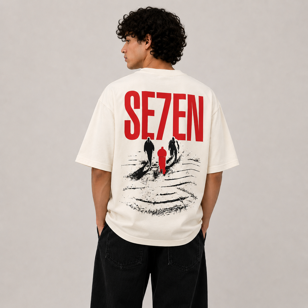 TRIVAA SE7EN Off White Oversized Terrysoft T-Shirt