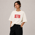 TRIVAA SE7EN Off White Oversized Terrysoft T-Shirt (Women)