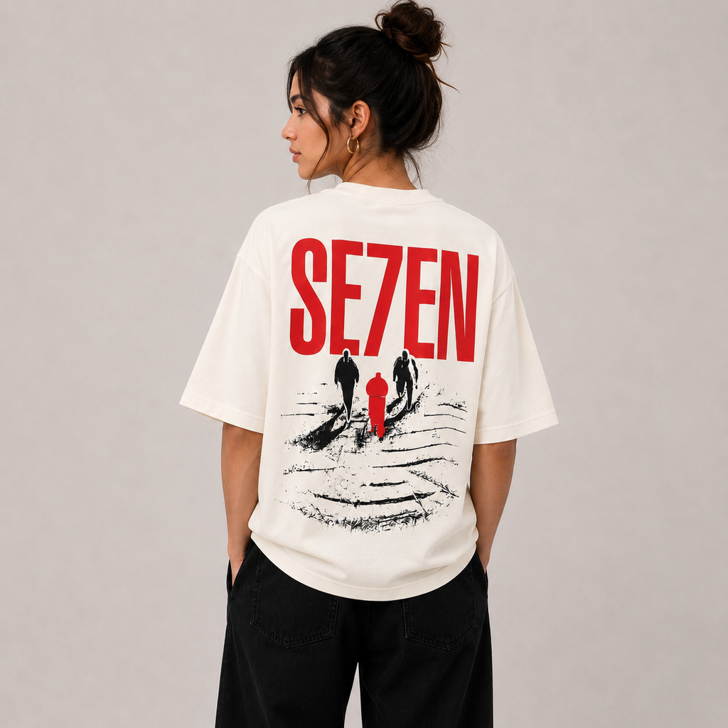 TRIVAA SE7EN Off White Oversized Terrysoft T-Shirt (Women)