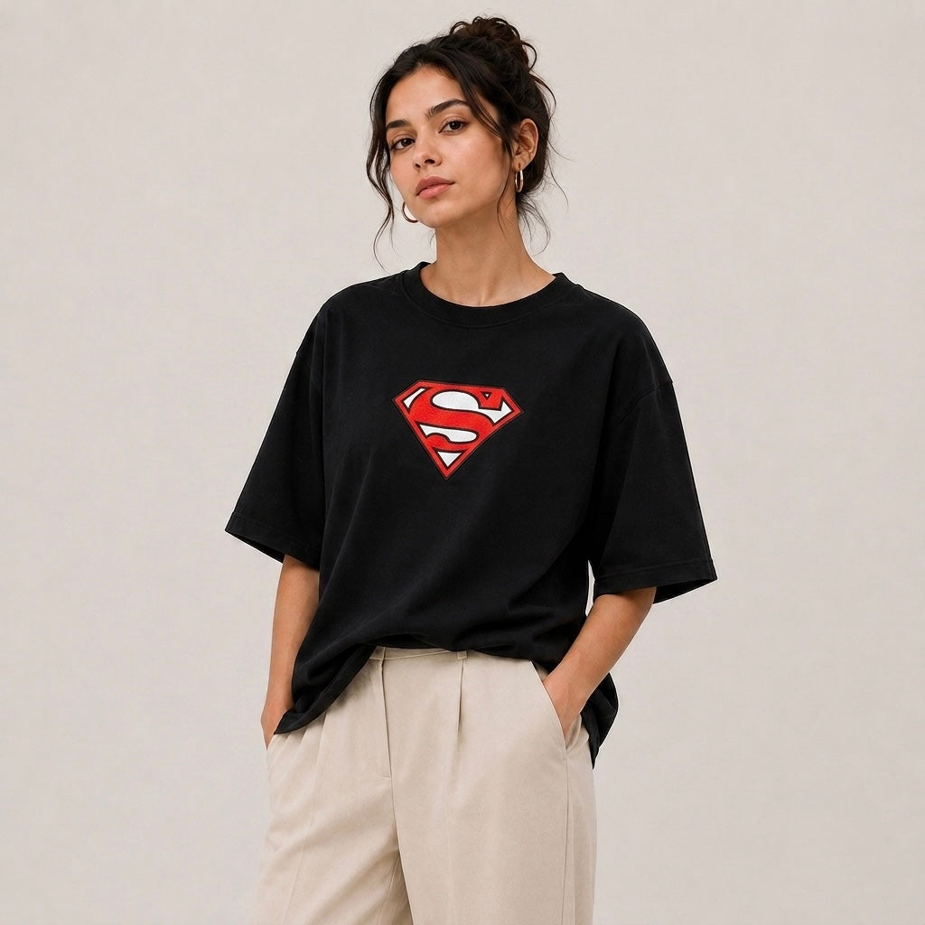 TRIVAA Icon Black Oversized Tee